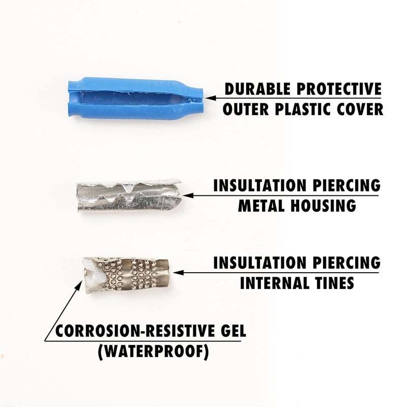 Innfact Store 300 Pcs Waterproof Wire B Connectors AWG 22-26 Small Gauge Low Voltage Gel Filled Bean Butt Splices Terminals Electrical Connector for Outdoor, Security Wiring, and CCTV - Image 5